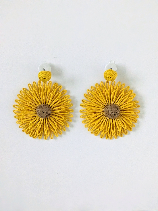 Jewelry - Handwoven Sunflower Earrings
